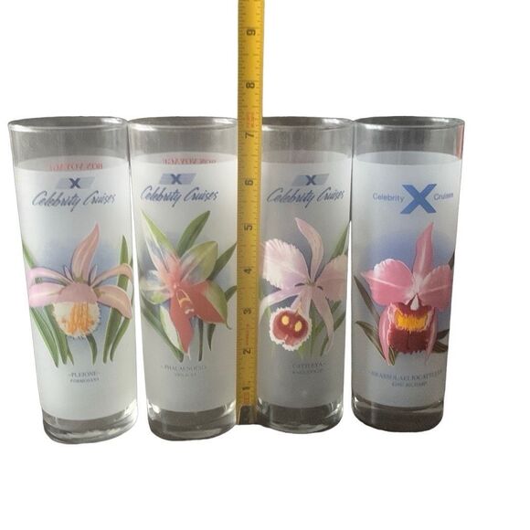 Vintage Celebrity Cruises Frosted High Ball Cocktail Recipe Lot Set Lot Of 4 - Picture 9 of 11